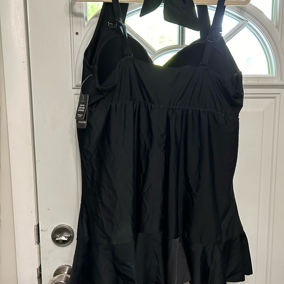 Torrid Black Ruched Bathing Suit - Picture 3 of 4